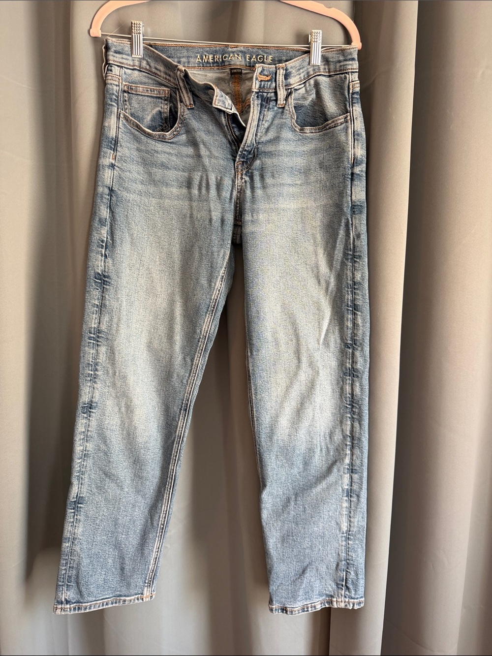 American Eagle Outfitters Faded Light Blue Straight Jeans